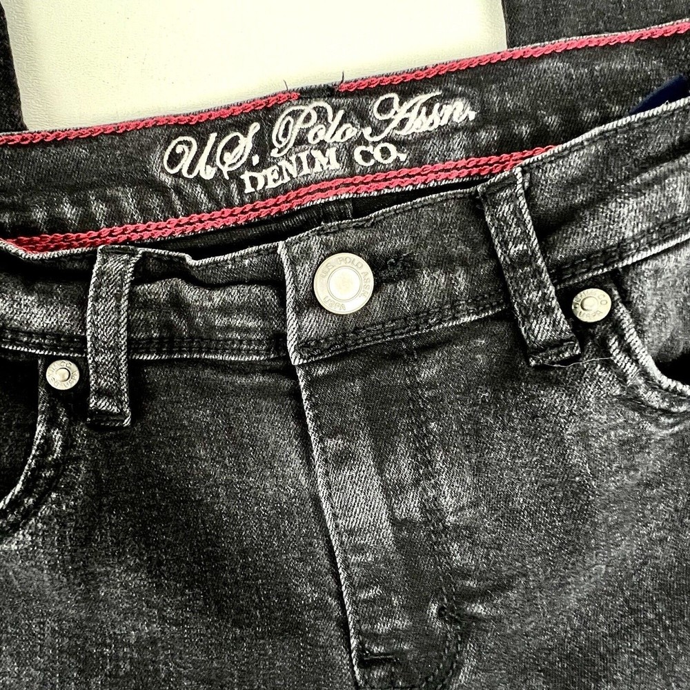 U.S. Polo Assn. Denim Co. Black Denim Skinny Jeans Mid-Rise Stretch Size 8 Short - Picture 4 of 12